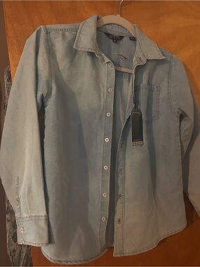 Light Wash Denim Button-Up Shirt - boys
